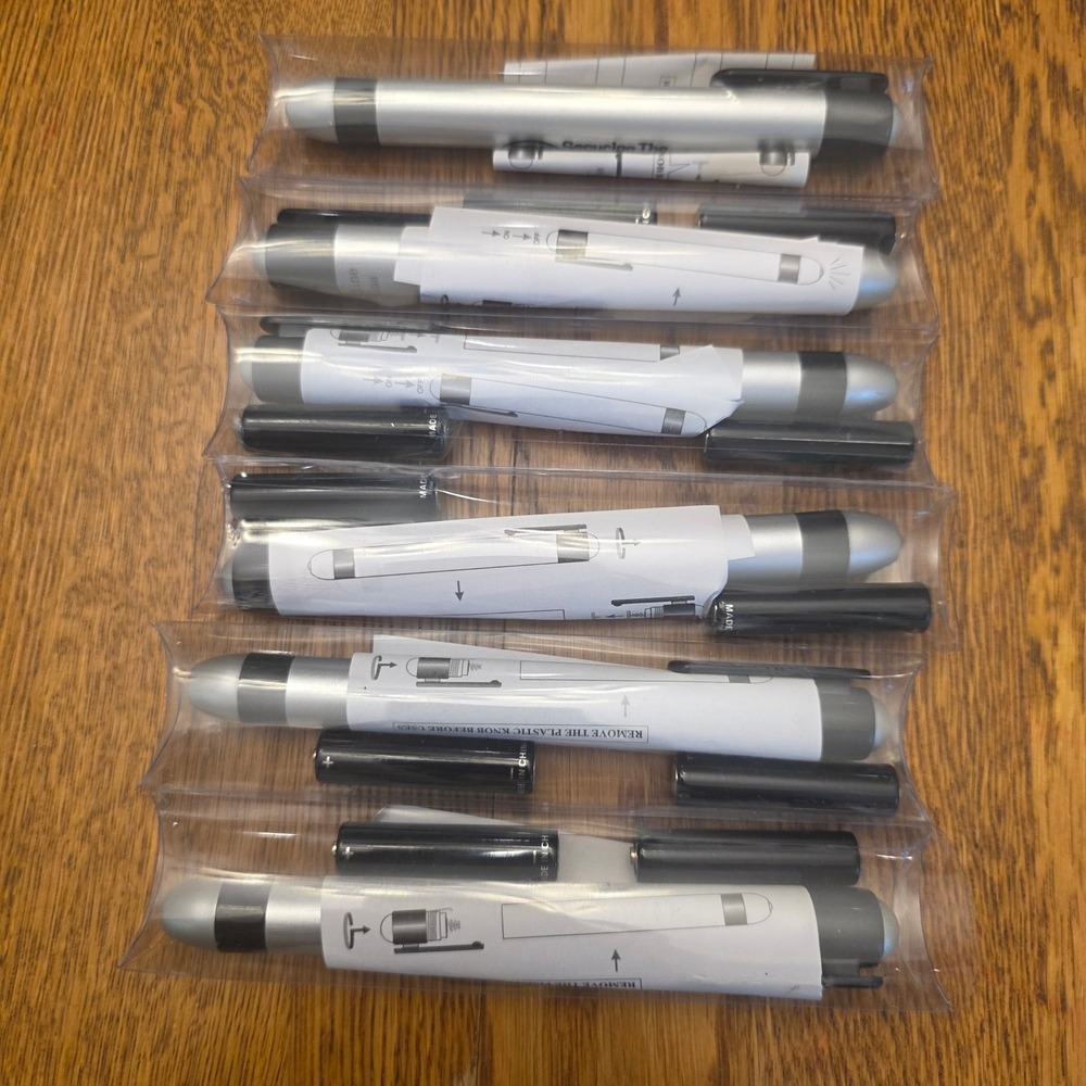 LED Penlight Zep Securing The Food Scene Silver Pocket Inspection Flashlight NEW